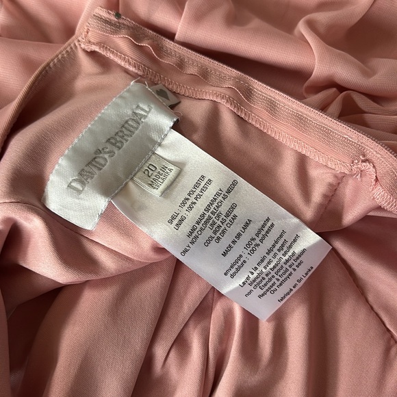 David’s Bridal Cowl Back Mesh Bridesmaid Dress Size 20 Pink - Picture 5 of 11